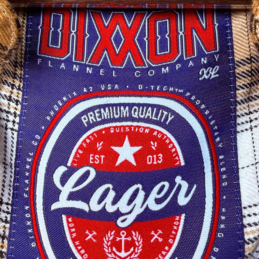 DIXXON Lager XXL Men’s Casual Button-Down Shirt - Red, Blue, White